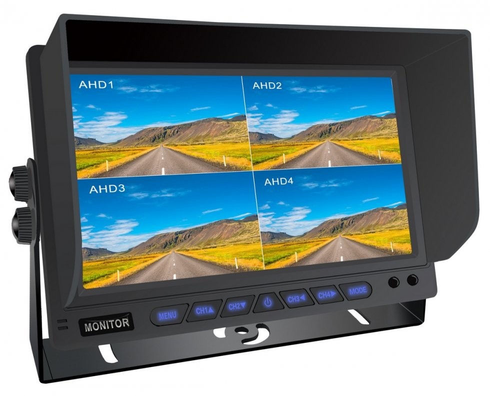 8-kanalni hibridni 10-palčni vzvratni HD monitor za avto ali stroj