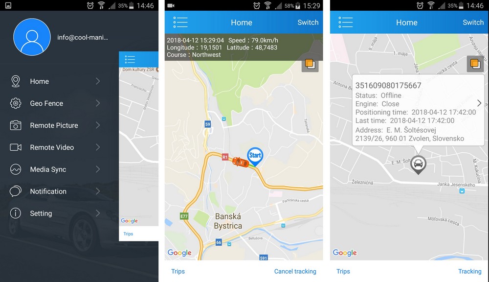 wifi avtomobilska kamera z GPS - sledenje v živo prek aplikacije