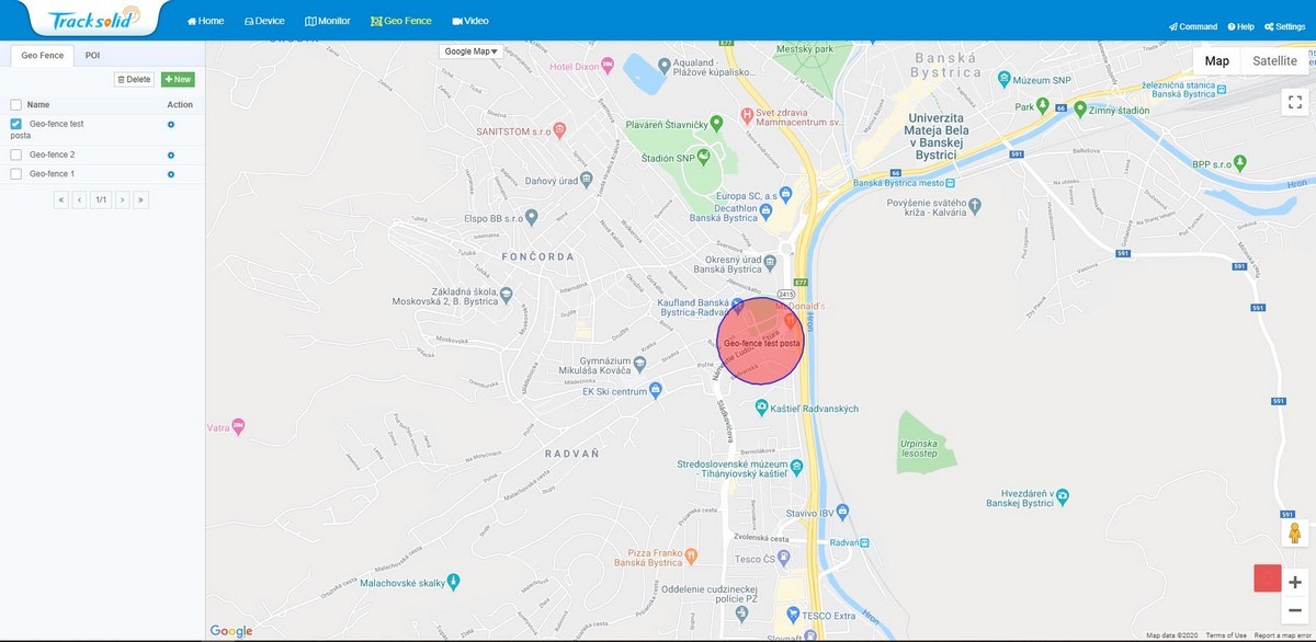 tracksolid - funkcija geofence