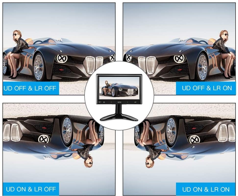 zrcalna povezava avtomobilski monitor - zrcalna slika