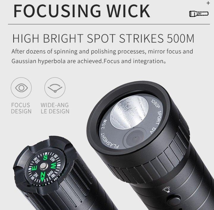 svetilka z vohunsko kamero Full HD + LED osvetlitev