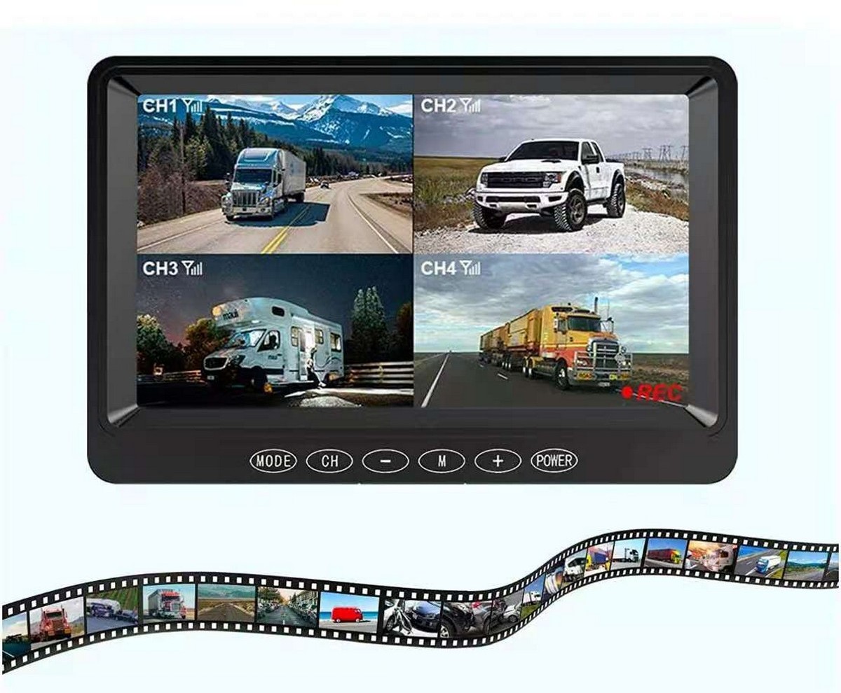 7-palčni monitor za vzvratno vožnjo s snemanjem na SD kartico