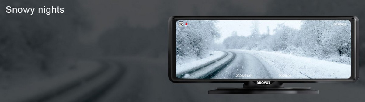 duovox v9 najboljša avtomobilska kamera - sneženje