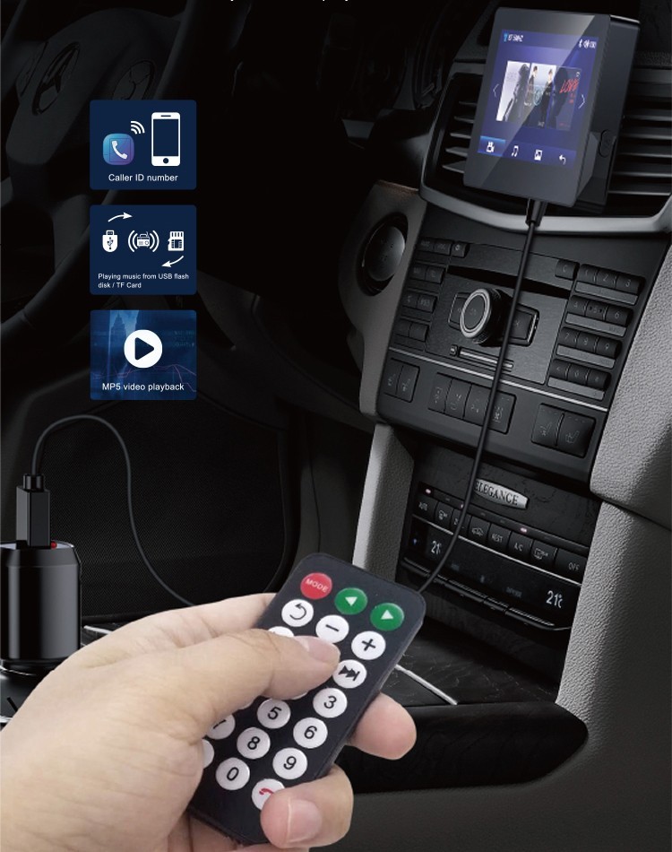 avto monitor s prostoročnim fm oddajnikom in videom