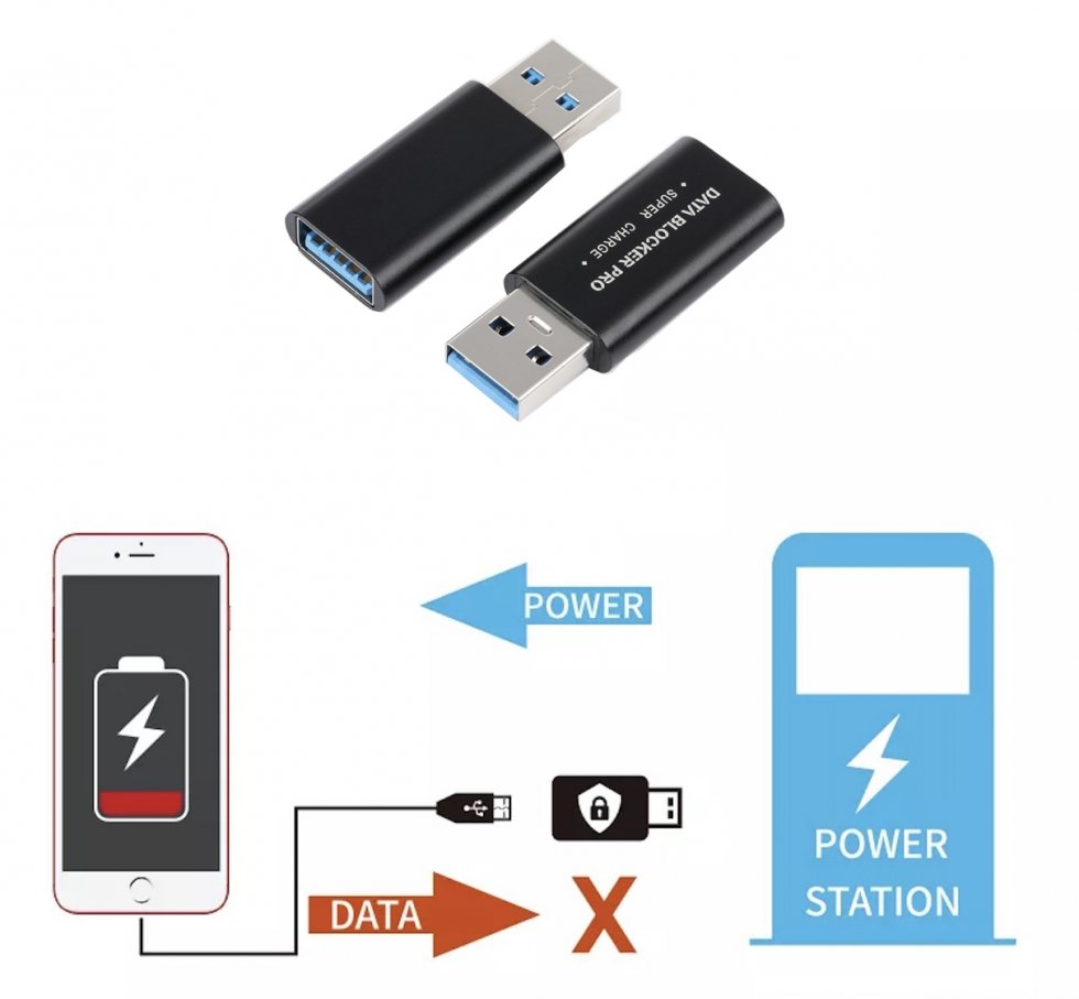 Zaščita za mobilni pametni telefon med polnjenjem preko USB - Data Blocker Pro