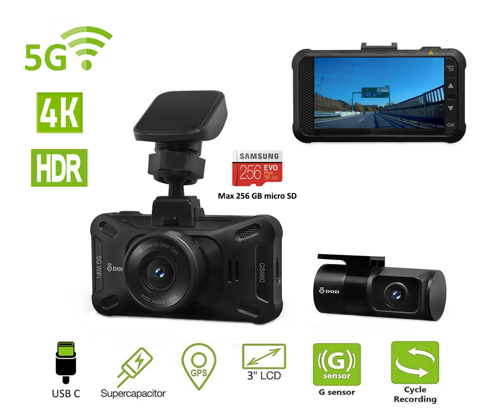 Najboljša avtomobilska kamera 4k 5G z GPS